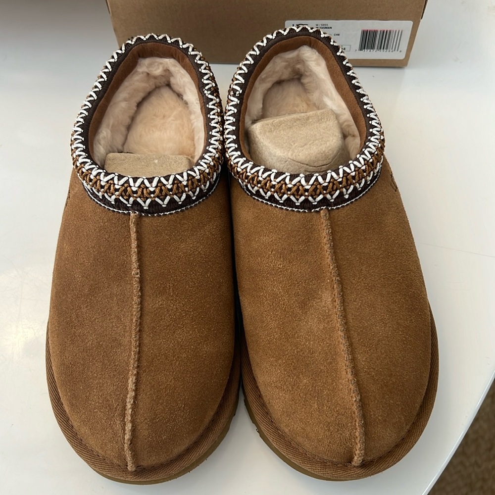 Brand new women’s Ugg Tasman slippers. Brand new box. Size 7 USA.